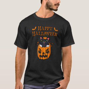 Camiseta Feliz design de Halloween em abóbora Jack O´Later