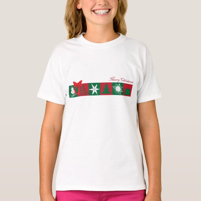 Camiseta Feliz design de Natal (Frente)