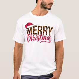 Camiseta Feliz Design de Natal com Papai Noel