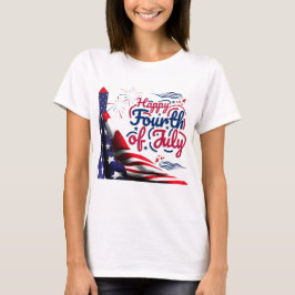 CAMISETA FELIZ DIA 4 DE JULHO DA INDEPENDÊNCIA