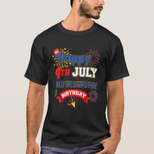 Camiseta Feliz Dia 4 De Julho Da Independência De Aniversár