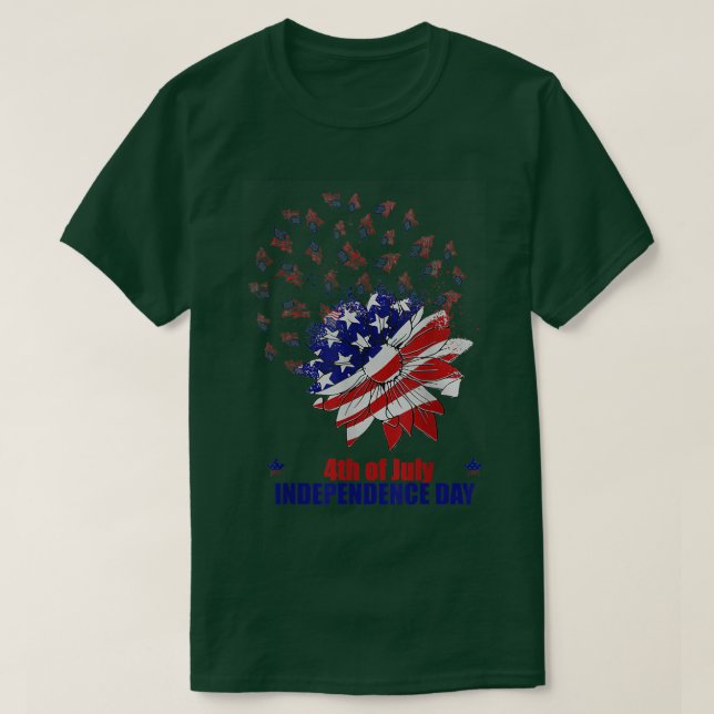 Camiseta Feliz dia 4 de julho Dia da Independência América  (Frente do Design)