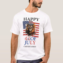 Camiseta Feliz dia 4 de julho Dia da Independência Azul Bra