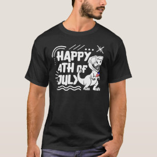 Camiseta Feliz Dia 4 De Julho Trex Usa Bandeira Independênc