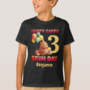 Camiseta FELIZ DIA CAPPY BRUH Personalizado Capivara 3º Ani