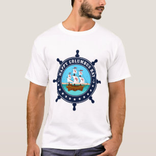 Camiseta Feliz Dia Colombo   Celebração de Férias