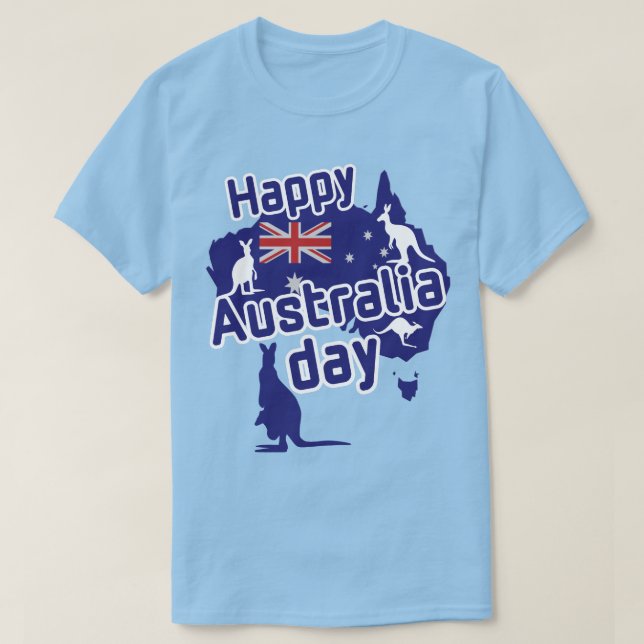 Camiseta Feliz Dia da Austrália (Frente do Design)