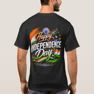 Camiseta Feliz Dia da Independência 3D Bandeira da Índia Pa