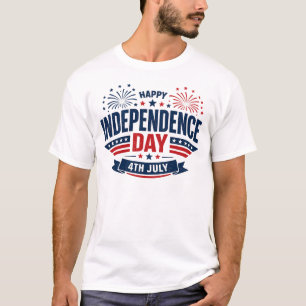 Camiseta Feliz Dia da Independência 4 de Julho Patriótico