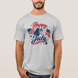 Camiseta Feliz Dia da Independência 4 de Julho Patriótico
