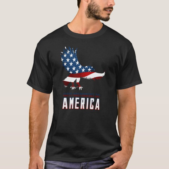 Camiseta Feliz Dia da Independência América | Feriado Ameri (Frente)