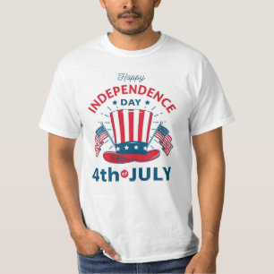 Camiseta Feliz Dia da Independência - Celebração do Dia 4 d