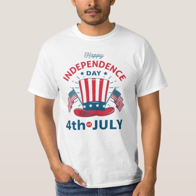 Camiseta Feliz Dia da Independência - Celebração do Dia 4 d (Frente)