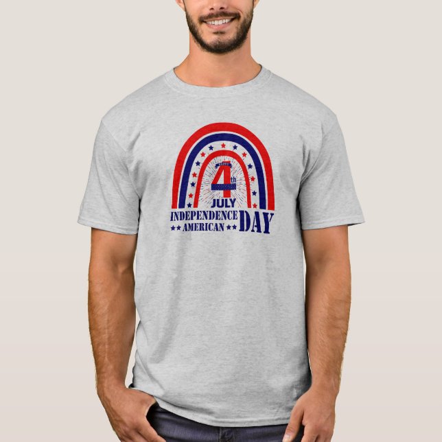 Camiseta Feliz Dia da Independência EUA 4 de julho nos EUA (Frente)