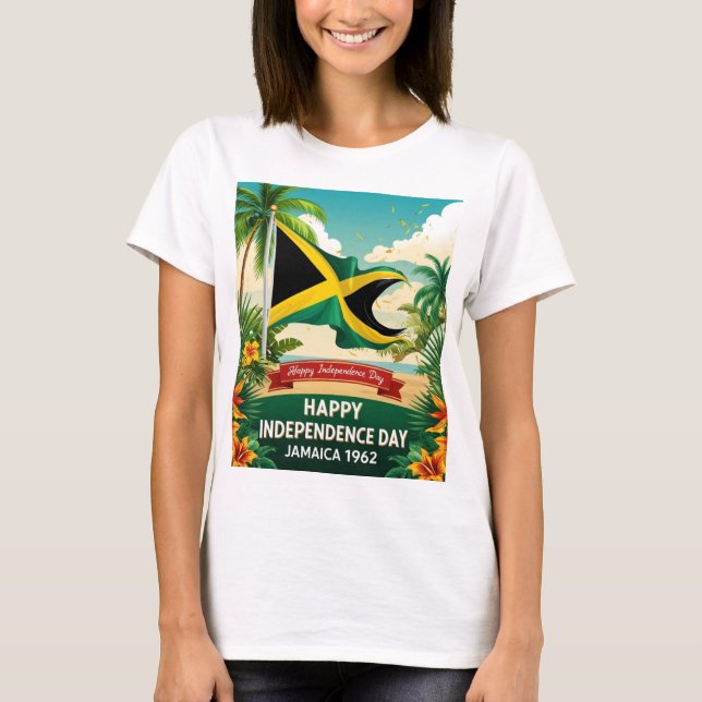 Camiseta Feliz Dia da Independência Jamaica 1962 (Frente)