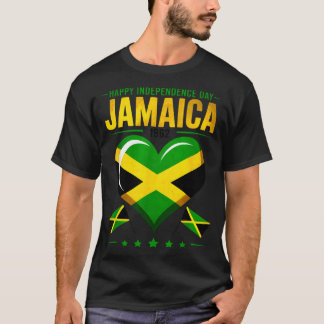Camiseta Feliz Dia da Independência Jamaica 1962 Coração Ba