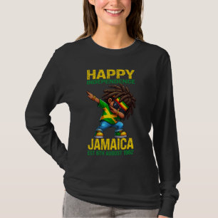 Camiseta Feliz Dia da Independência Jamaica Est. 6 de agost