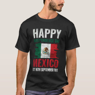 Camiseta Feliz Dia da Independência México 16 de setembro O