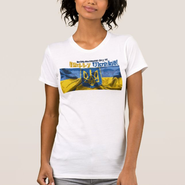 Camiseta Feliz Dia da Independência Ucrânia (Frente)