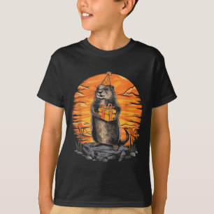 Camiseta Feliz Dia da Marmota com Festa de Aniversário