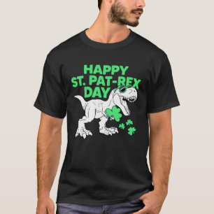 Camiseta Feliz dia da Rua PaT Rex Dinossaur Saint Patrick