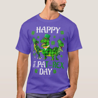Camiseta Feliz Dia da Rua São Patrick Dinosaur Boys Gir