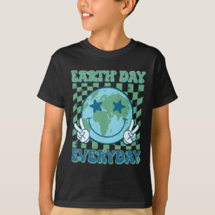 Camiseta Feliz Dia da Terra 2025 Retro Groovy Dia da Terra