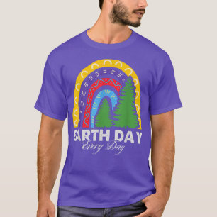 Camiseta Feliz Dia da Terra Arco-íris Crianças Fofas Amante