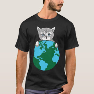 Camiseta Feliz Dia da Terra de Proteção de Gato Gato Gótico