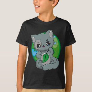 Camiseta Feliz Dia da Terra Felina, Gato de Cinza de Animes