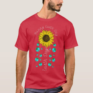 Camiseta Feliz Dia da Terra Gofo, girassol, girassol e love