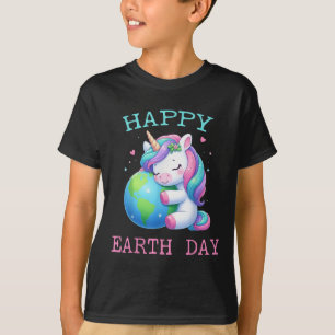 Camiseta Feliz Dia da Terra, Unicórnio Feliz, Homens Crianç