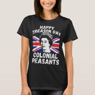 Camiseta Feliz Dia da Traição Camponeses Coloniais EUA 4 de