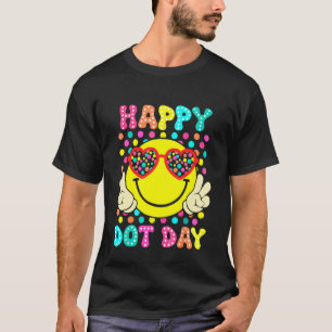 Camiseta Feliz Dia das Bolinhas Colorido Rosto Sorridente B