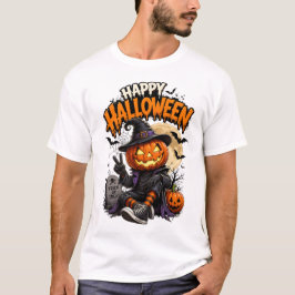 Camiseta Feliz Dia das Bruxas Abóbora Bruxa