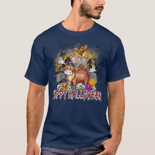 Camiseta Feliz Dia das Bruxas Animais da Fazenda Assombrado