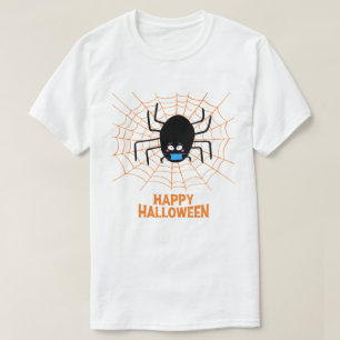 Camiseta Feliz Dia das Bruxas   Aranha Vestindo Uma Máscara