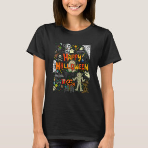 Camiseta Feliz Dia das Bruxas Assustador Meninas Meninas