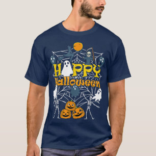 Camiseta Feliz Dia das Bruxas Assustador Rapazes Meninas Cr