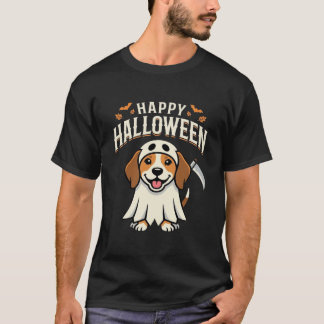 Camiseta Feliz Dia das Bruxas Beagle Design de Cachorro_1
