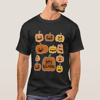 Camiseta Feliz Dia das Bruxas Calucinante Pumpkins Vintage