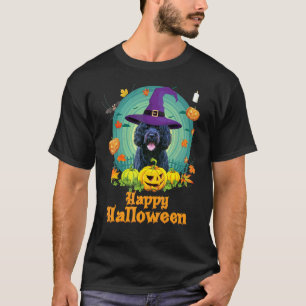 Camiseta Feliz Dia das Bruxas Cão de Água Português Abóbora