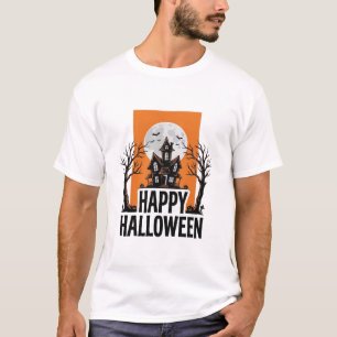 Camiseta Feliz Dia das Bruxas Casa Assombrada Gráfico Vinta