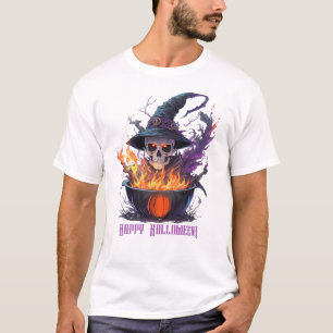 Camiseta Feliz Dia das Bruxas! Caveira das Bruxas