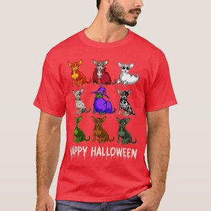 Camiseta Feliz Dia das Bruxas Chihuahua Cão Bruxa Múmia Hal