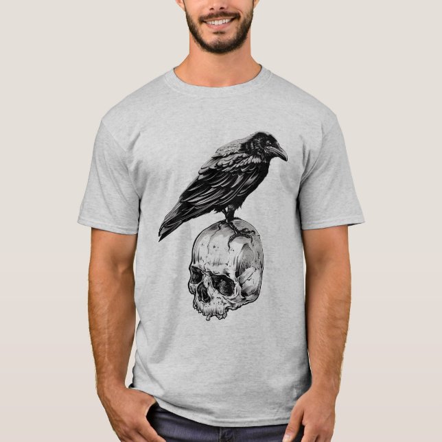 Camiseta Feliz Dia das Bruxas | Corvo e Caveira (Frente)