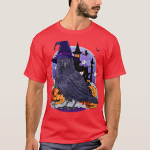 Camiseta Feliz Dia das Bruxas Corvos Bonitos Pássaros Engra