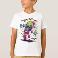 Feliz Dia das Bruxas Crianças Zumbi Colorido