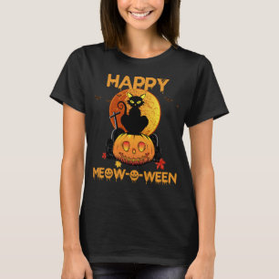 Camiseta Feliz Dia das Bruxas, Cute Black Cat Party Cos