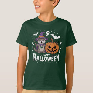 Camiseta Feliz Dia das Bruxas de 2025, Pumpkin Otter Lover